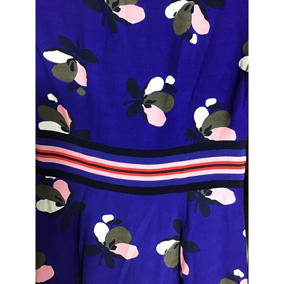 Boden Women Floral  Striped A Line Dress Sz. 8R Blue Lightweight Comfort Modest - Picture 7 of 12